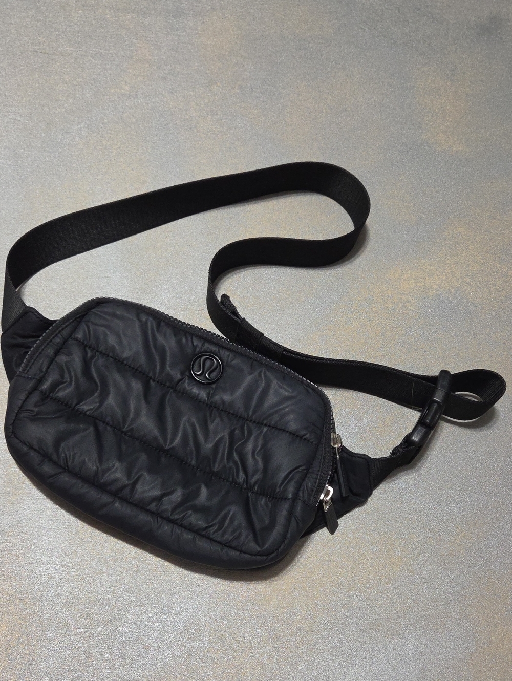 lululemon athletica Black Quilted Crossbody Belt Bag